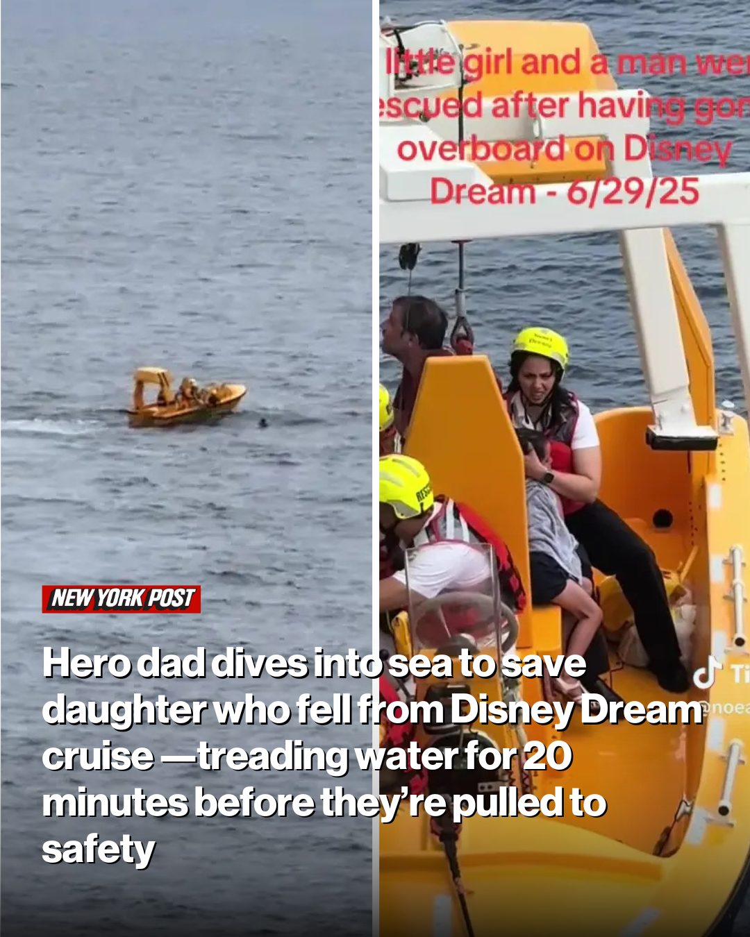 Dad Jumps Overboard to Rescue Four Year Old Daughter on Disney Dream