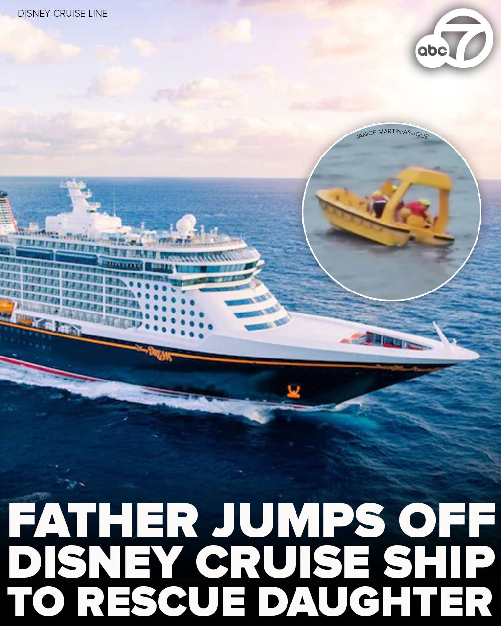 Father jumps overboard after daughter falls off Disney cruise ship